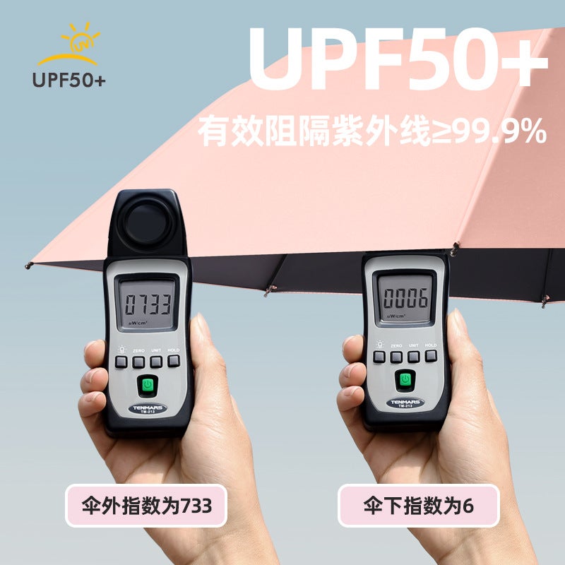 Anti-Rebound Fully Automatic Umbrella For Women, Rain Or Shine, Sun Protection, Uv Umbrella, Foldableing Men'S Large Size - Image 4